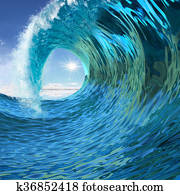 Blue wave twirl
