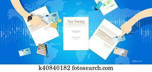 impôt, traité, entre, pays, international, accord, affaires