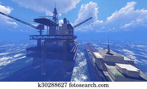 Oil rig at sea Oil rig at sea