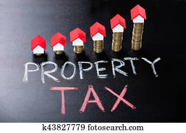Property Tax Concept On Blackboard
