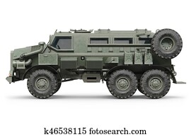 Truck military army car, side view Truck military army car, side view