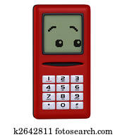 Cartoon cell phone with cute and funny emotional face Cartoon cell phone with cute and funny emotional face