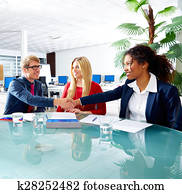 Executive handshake business people at meeting