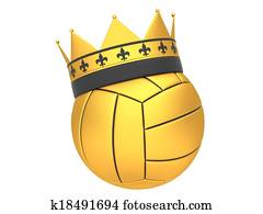 Gold volleyball with crown Gold volleyball with crown