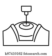 Laser eye examination icon, outline style Laser eye examination icon, outline style