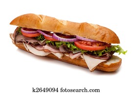 Submarine sandwich on a white background Submarine sandwich on a white background