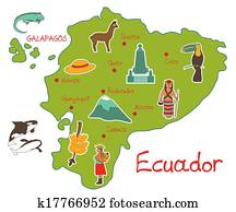 מפה, של, אקוואדור, עם, טיפוסי, מאפיינים
