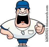 entrenador, gritar