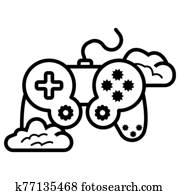 Game controller icon . Vector illustration