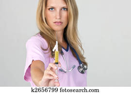 Medical Nurse with Syringe