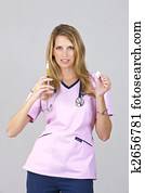 Medical Nurse with Syringe