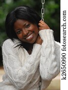 mujer afroamericana, sonrisas