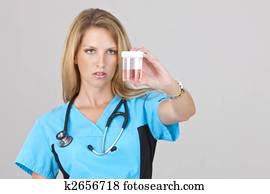 Nurse with Specimen Bottle