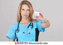 Nurse with Specimen Bottle