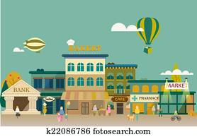 Set buildings of small business flat design Set buildings of small business flat design