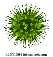 Virus closeup under microscope Virus closeup under microscope