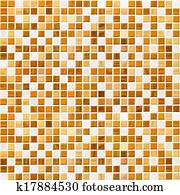 yellow mosaic tile wall