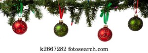 Christmas ornament hanging from garland Christmas ornament hanging from garland