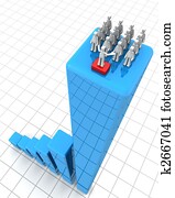 erfolg, führung, und, gemeinschaftsarbeit, begriff