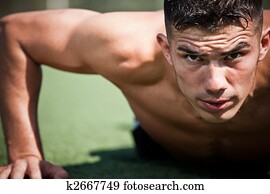 Hispanic athlete push-up Hispanic athlete push-up