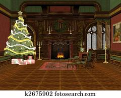 Christmas Home Stock Illustration | k5113479 | Fotosearch