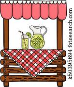 de madera, puesto de limonada