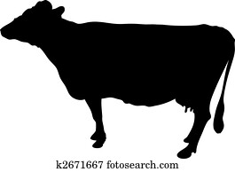 illustration of a black silhouetette of a cow illustration of a black silhouetette of a cow