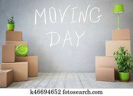 New Home Moving Day House Concept New Home Moving Day House Concept