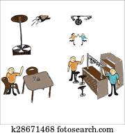 people in bar vector