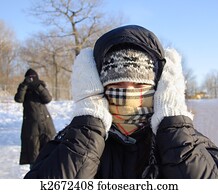 Woman freezing cold Woman freezing cold