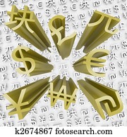 金, 通貨 記号, ハエ, から, の, お金, 背景