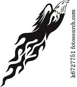 adler, mit, flamme adler, mit, flamme