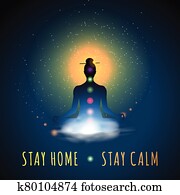 aufenthalt, home,, aufenthalt, calm., meditation, silhouette, sitzen, in, lotos, position,, vektor, illustration. aufenthalt, home,, aufenthalt, calm., meditation, silhouette, sitzen, in, lotos, position,, vektor, illustration.