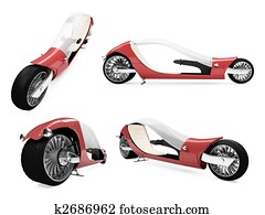 Collection of bikes isolated views Collection of bikes isolated views