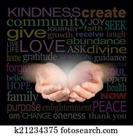 Cupped hands and healing words