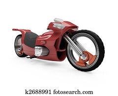 Future red bike isolated view Future red bike isolated view