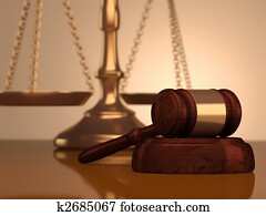 Gavel and scale of justice Gavel and scale of justice