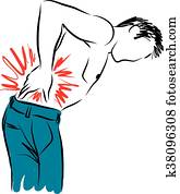 man with back pain illustration man with back pain illustration