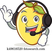 mango character cartoon mascot with headphone mango character cartoon mascot with headphone
