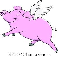Pig Flying Cartoon Pig Flying Cartoon