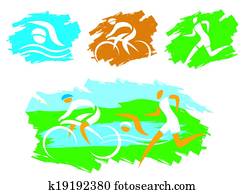 Triathlon_grunge_symbols Triathlon_grunge_symbols