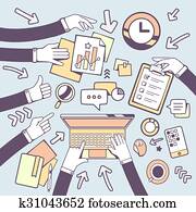 Vector illustration of people commu