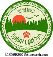 Vintage summer camp sticker Vintage summer camp sticker