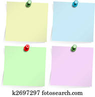 Adhesive notes isolated on white