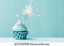 Cupcake with sparkler Cupcake with sparkler