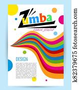Design for dance Studio. Colored letters card on white Design for dance Studio. Colored letters card on white