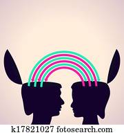 exchanging, thoughts, s, each ine