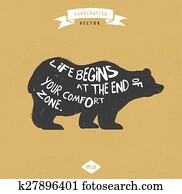 inspiration quote hipster vintage design label - Bear inspiration quote hipster vintage design label - Bear
