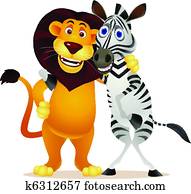 lion and zebra lion and zebra