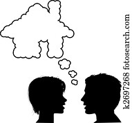 People Couple House Discuss Dream Home